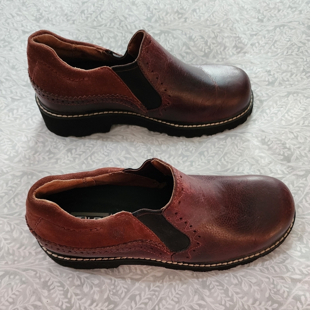 Ariat 4LR Womens Brown Leather Slip On Shoes, Size 10